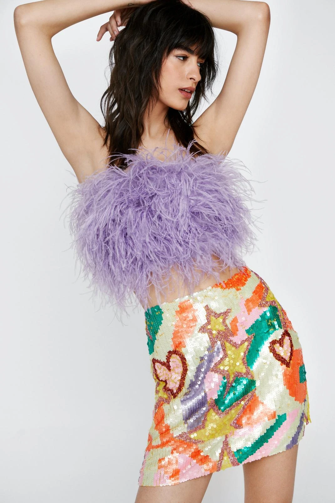 Sequin Star And Heart Mini Skirt 6 Sequin Star And Heart Mini Skirt - Image 4