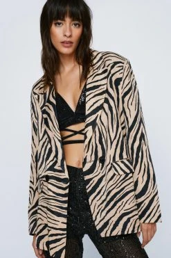 Zebra Print Tailored Blazer 9 Zebra Print Tailored Blazer -Nasty Gal Sales Store womens multi zebra print tailored blazer 3