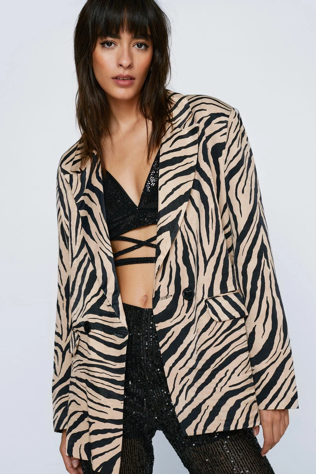 Zebra Print Tailored Blazer 6 Zebra Print Tailored Blazer - Image 4