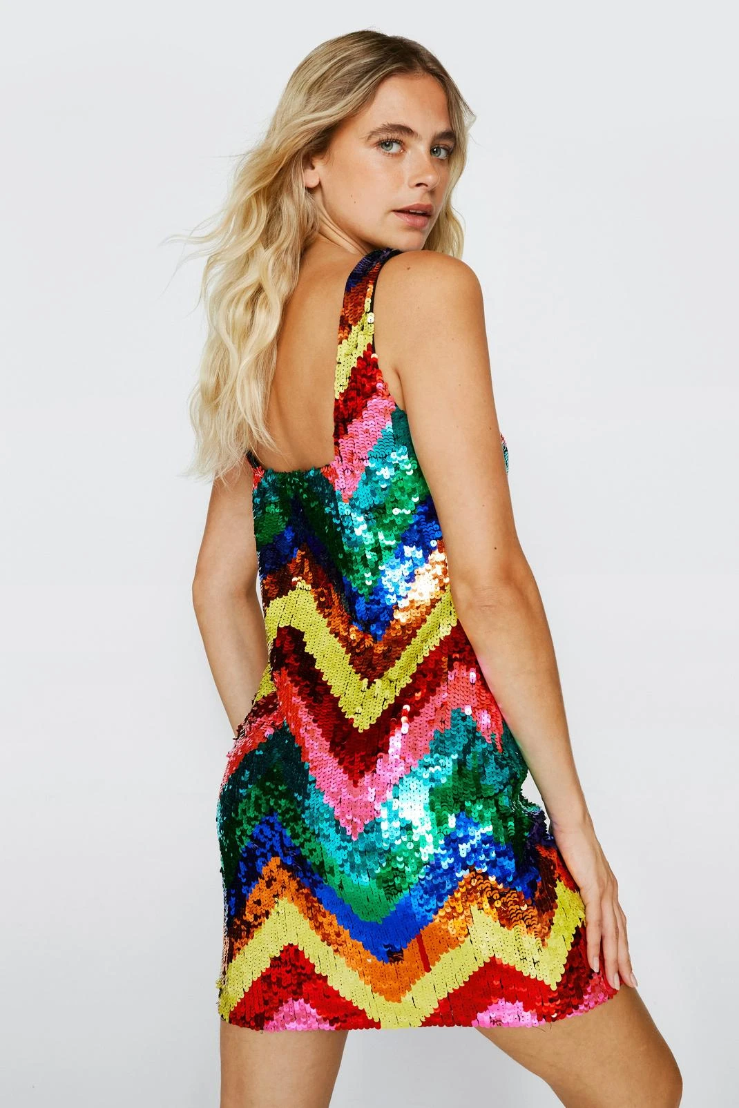 Zig Zag Sequin Mini Dress - Image 3