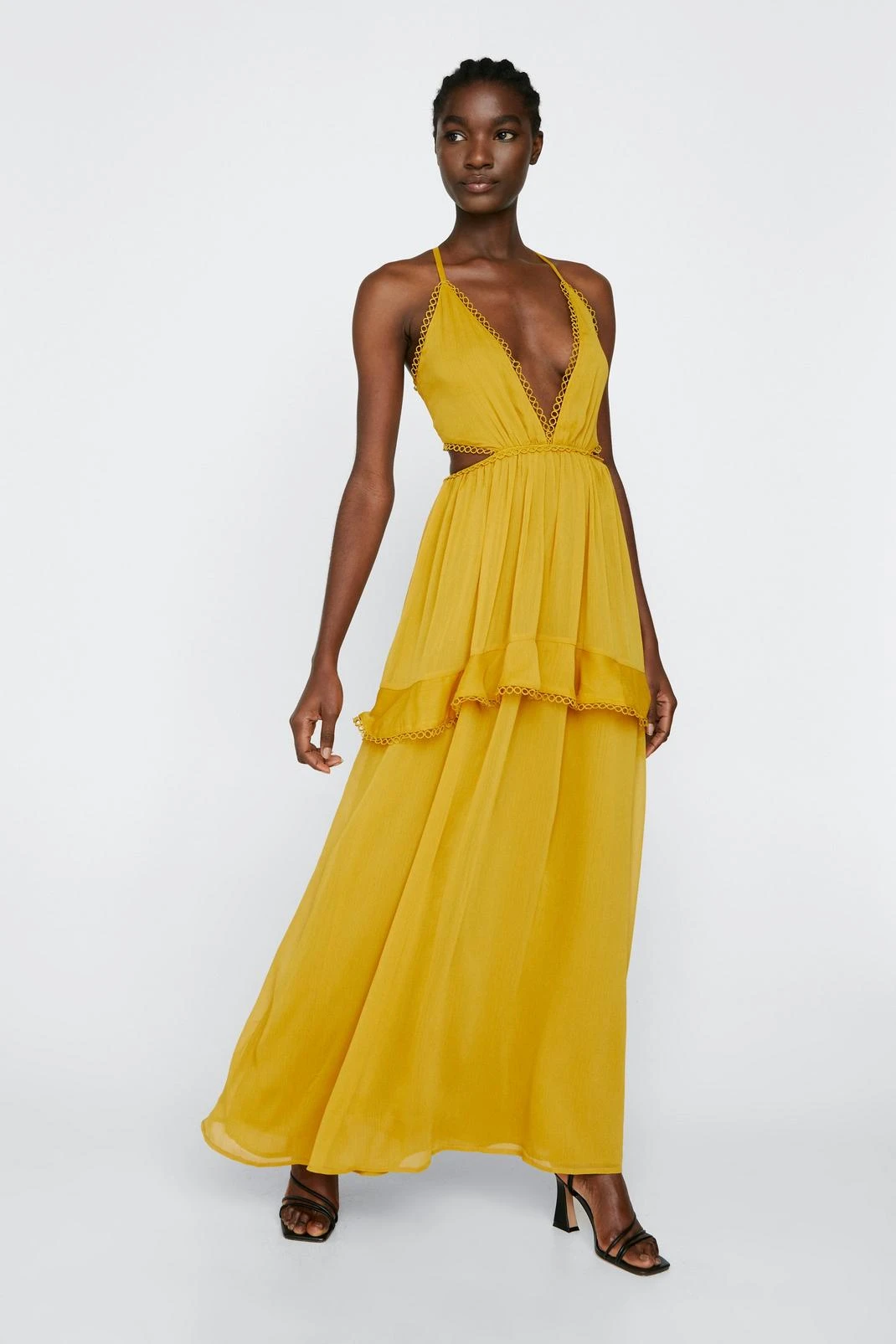 Trim Detail Chiffon Maxi Dress - Image 7