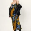 Mottled Abstract Print Cowl Maxi Dress -Nasty Gal Sales Store womens navy mottled abstract print cowl maxi dress