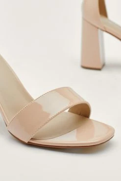 2 Part Block Faux Leather Heels