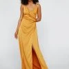Satin V Neck Wrap Maxi Dress 2 Satin V Neck Wrap Maxi Dress -Nasty Gal Sales Store womens ochre satin v neck slit maxi dress 6