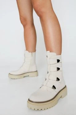 Buckle Straps Ankle Biker Boots