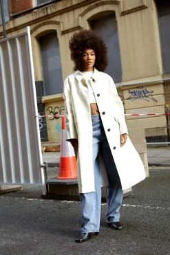 Premium Faux Leather Vinyl Mac Coat -Nasty Gal Sales Store womens off20white premium faux leather vinyl mac coat 1