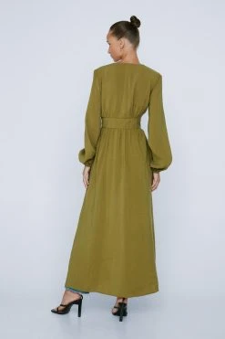 Petite Premium Button Down Maxi Top 8 Petite Premium Button Down Maxi Top -Nasty Gal Sales Store womens olive petite premium button down maxi top 2