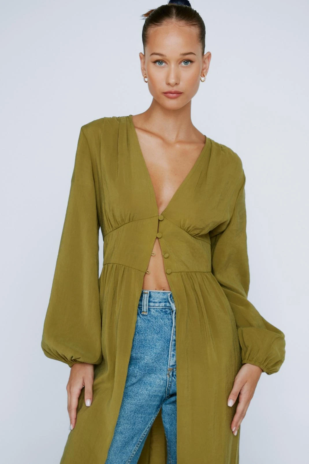 Petite Premium Button Down Maxi Top 3 Petite Premium Button Down Maxi Top
