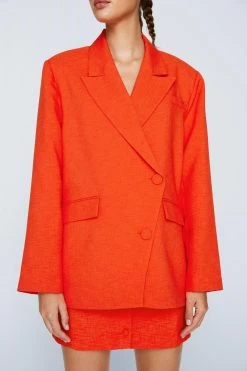 Asymmetric Single Breasted Blazer 13 Asymmetric Single Breasted Blazer -Nasty Gal Sales Store womens orange asymmetric single breasted blazer 1