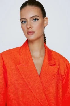 Asymmetric Single Breasted Blazer 12 Asymmetric Single Breasted Blazer -Nasty Gal Sales Store womens orange asymmetric single breasted blazer