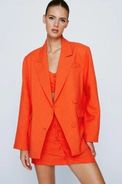 Asymmetric Single Breasted Blazer 15 Asymmetric Single Breasted Blazer -Nasty Gal Sales Store womens orange asymmetric single breasted blazer 3