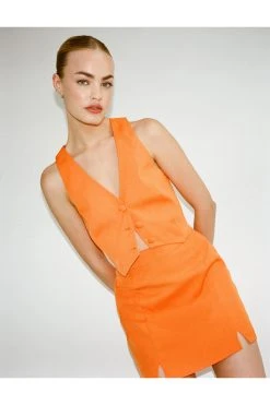Cross Back Tailored Vest 15 Cross Back Tailored Vest -Nasty Gal Sales Store womens orange cross back tailored vest 3