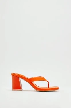 Faux Leather Toe Thong Heels 13 Faux Leather Toe Thong Heels -Nasty Gal Sales Store womens orange faux leather toe thong heels 1