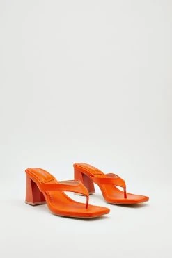 Faux Leather Toe Thong Heels 14 Faux Leather Toe Thong Heels -Nasty Gal Sales Store womens orange faux leather toe thong heels 2