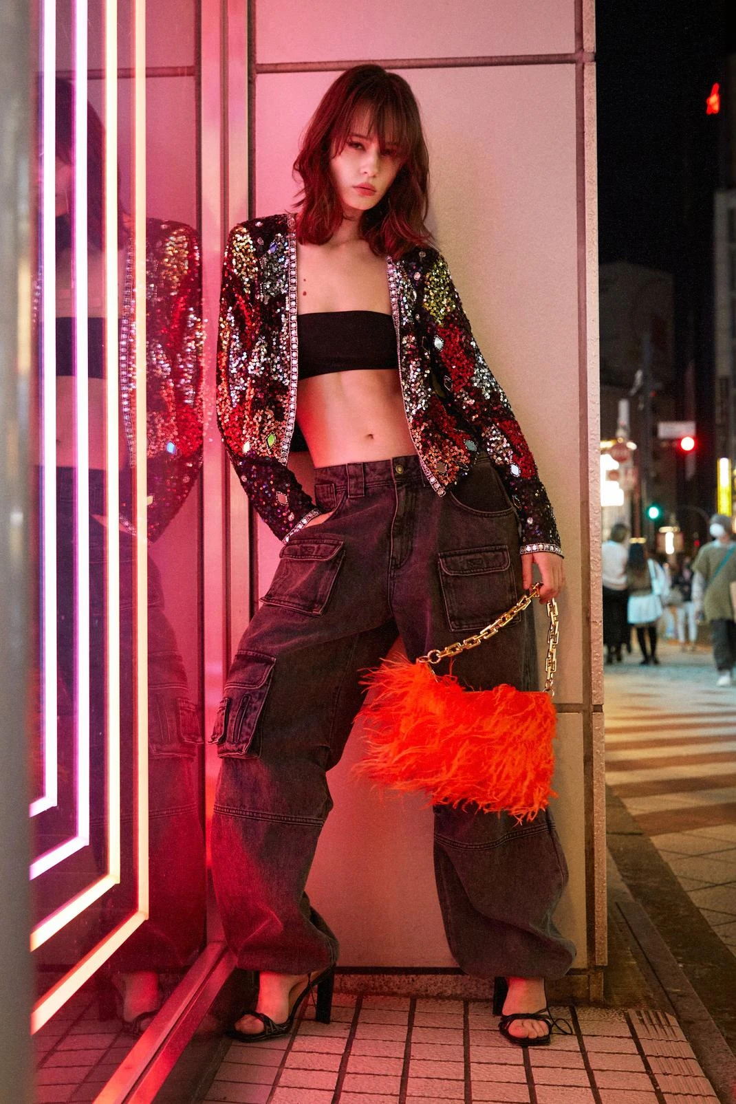 Feather Chain Strap Bag