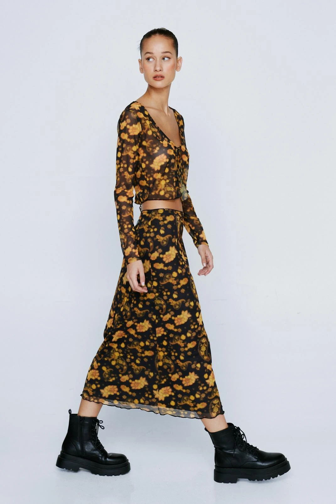 Petite Floral Print Maxi Skirt - Image 3