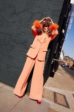 Pleated Wide Leg Pants 13 Pleated Wide Leg Pants -Nasty Gal Sales Store womens orange pleated wide leg pants 1
