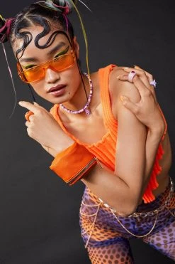 Zipped Faux Leather Wrist Bag