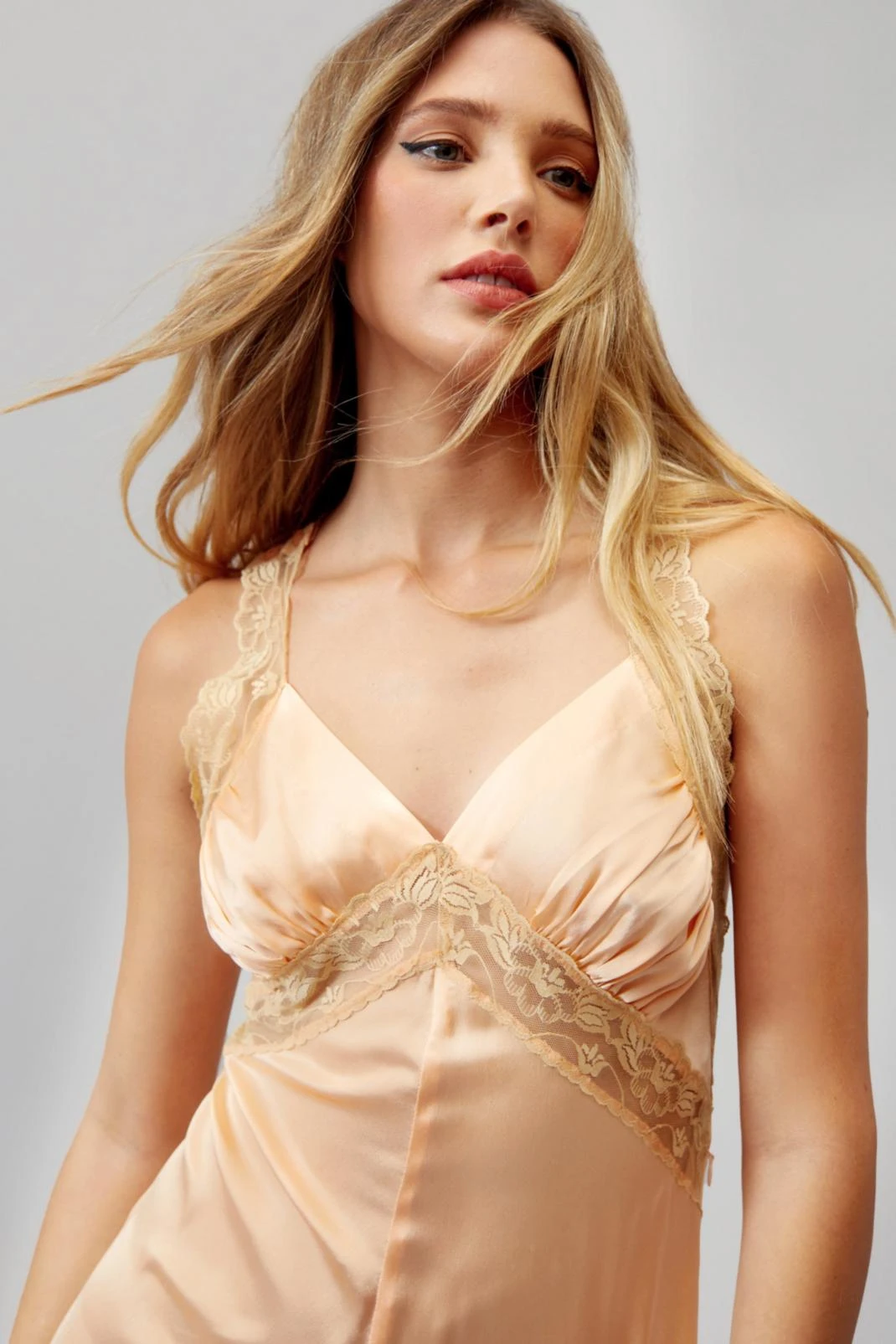 Lace Strap Satin Jumpsuit