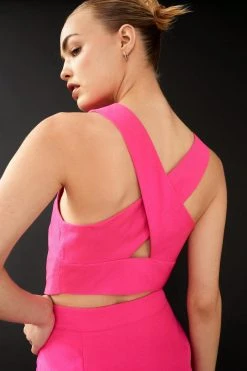 Cross Back Tailored Vest 11 Cross Back Tailored Vest -Nasty Gal Sales Store womens pink cross back tailored vest 2