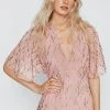 Metallic Spot Angel Sleeve Maxi Dress 1 Metallic Spot Angel Sleeve Maxi Dress -Nasty Gal Sales Store womens pink metallic spot angel sleeve maxi dress