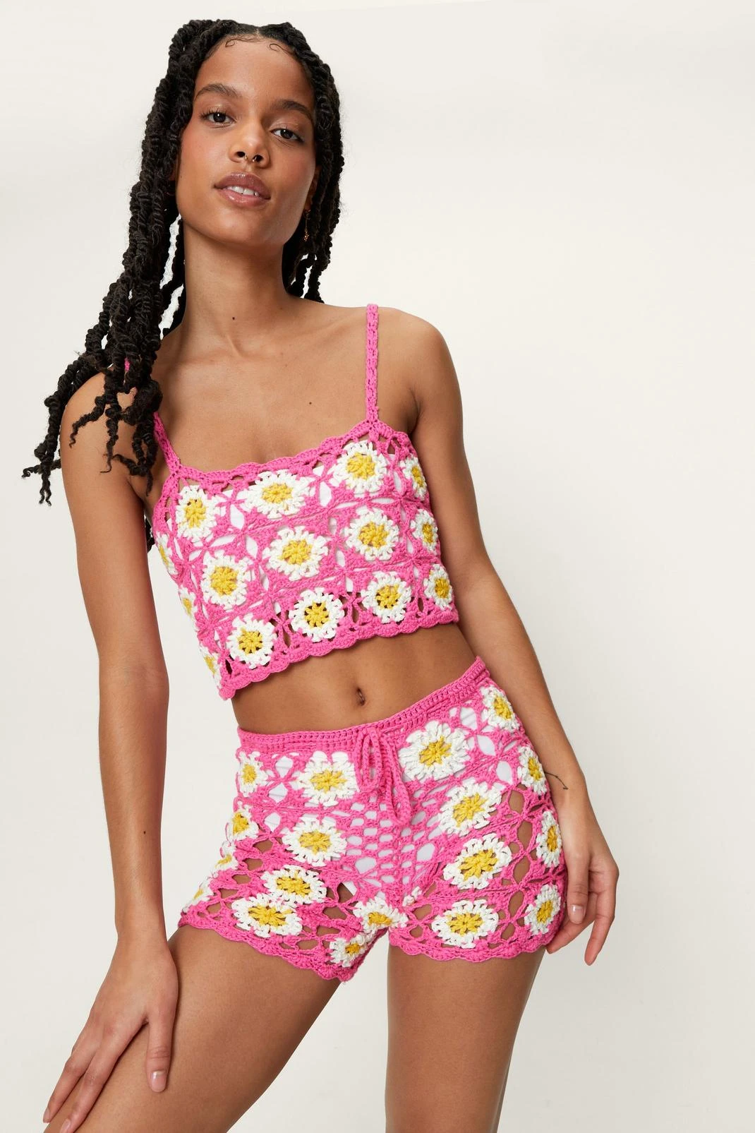 Petite Crochet Floral Flippy Short - Image 2