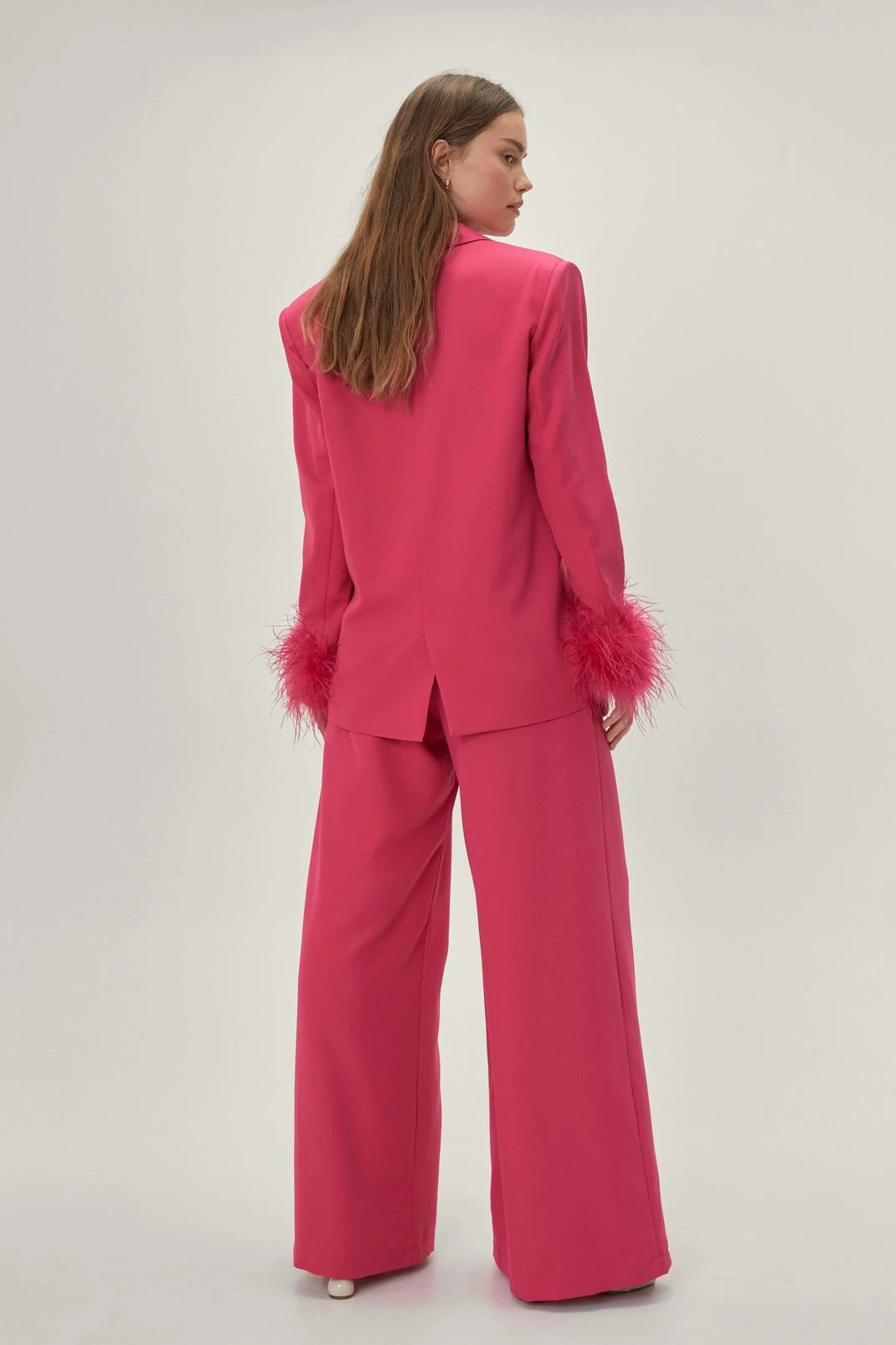 Pleated Wide Leg Belted Suit Pants - Image 6