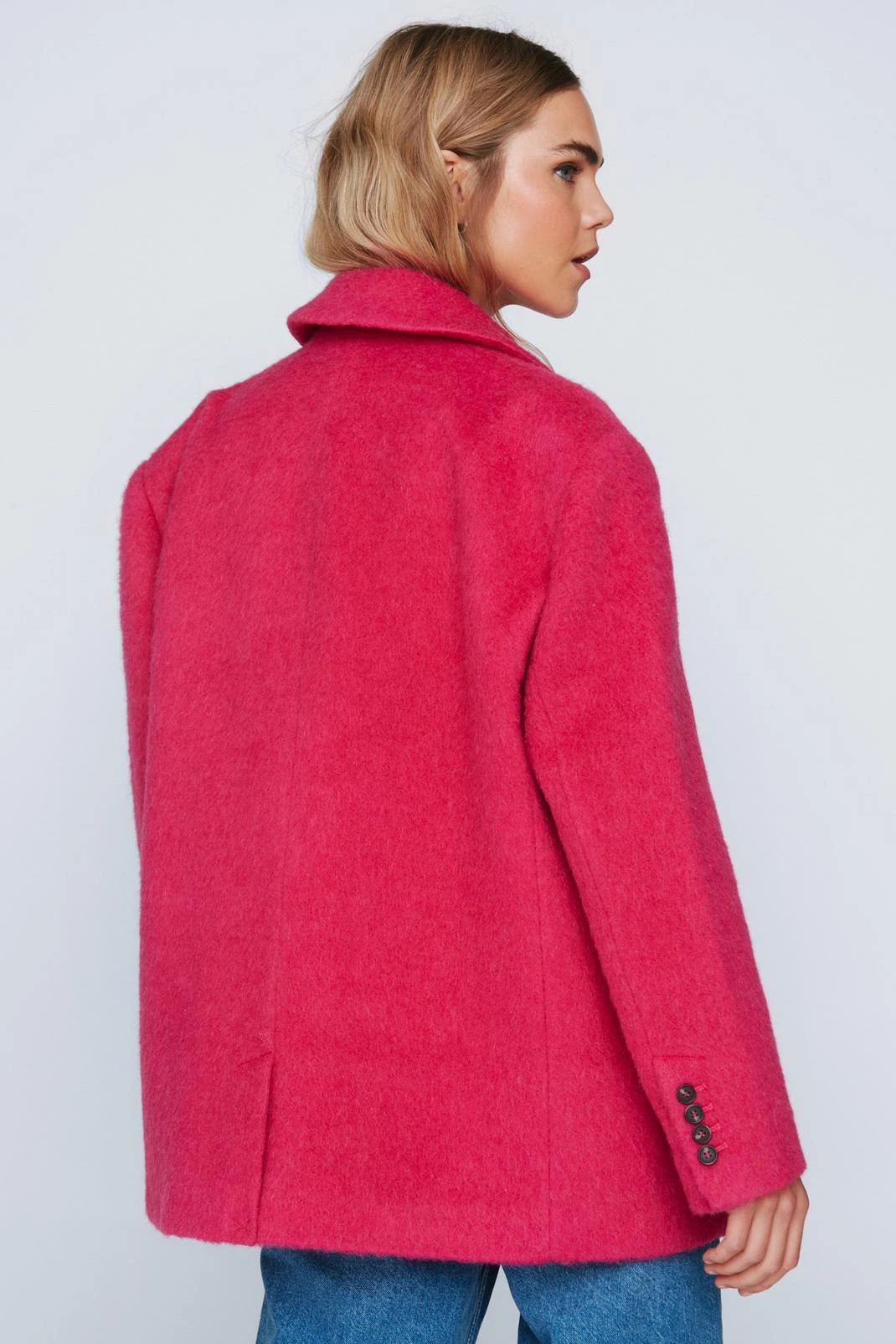 Premium Brushed Wool Oversized Blazer Coat - Image 3