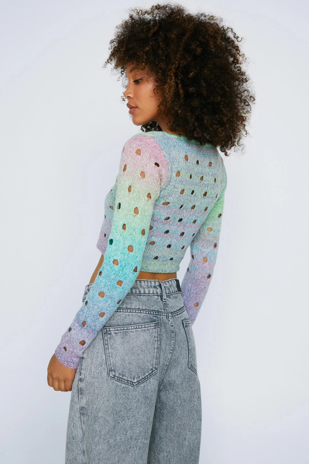 Premium Tie Dye Cut Out Cardigan - Image 3