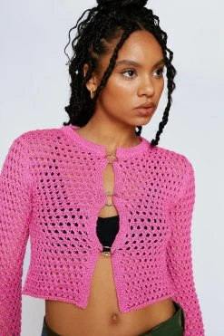 Ring Detail Stitchy Cardigan