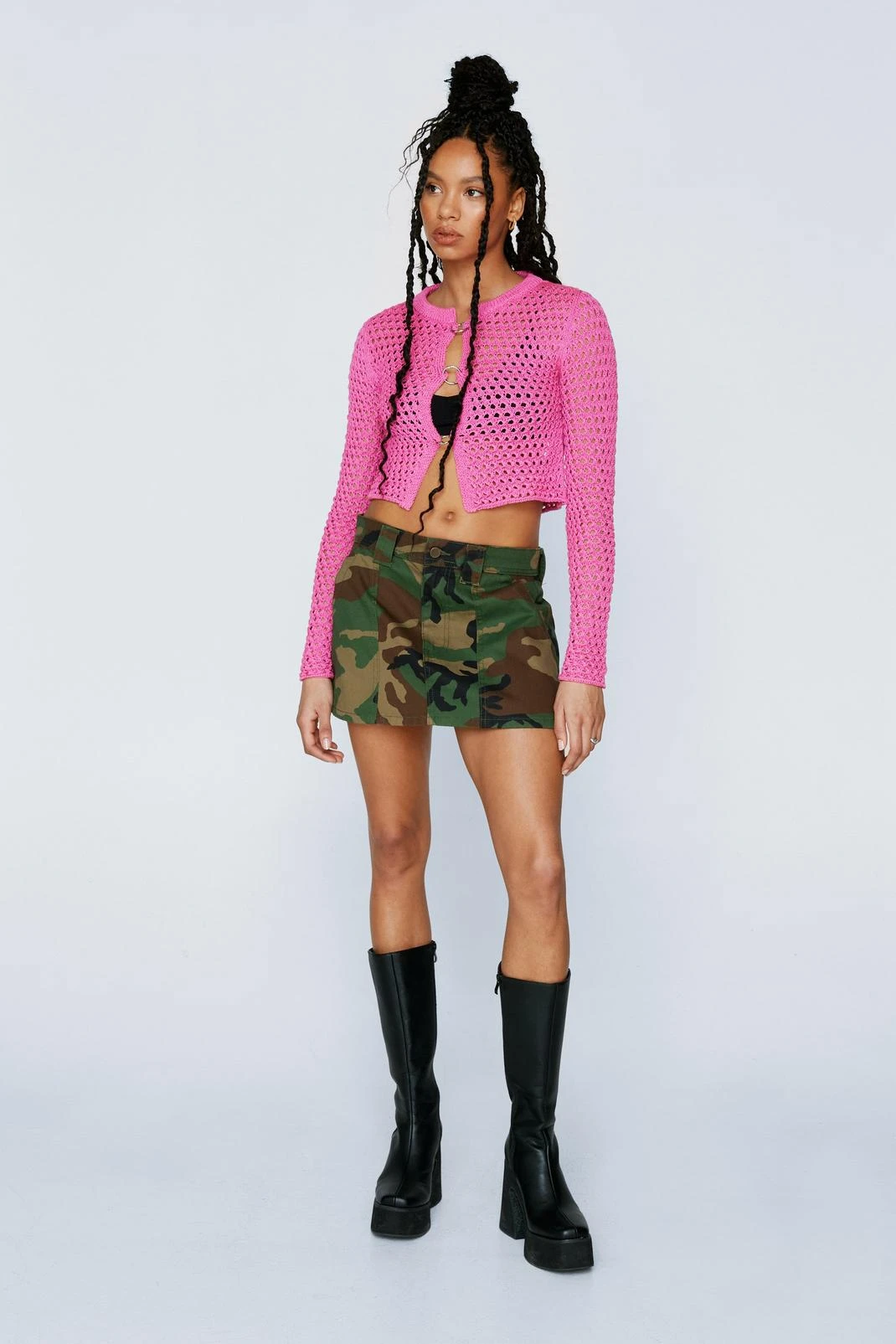 Ring Detail Stitchy Cardigan - Image 2