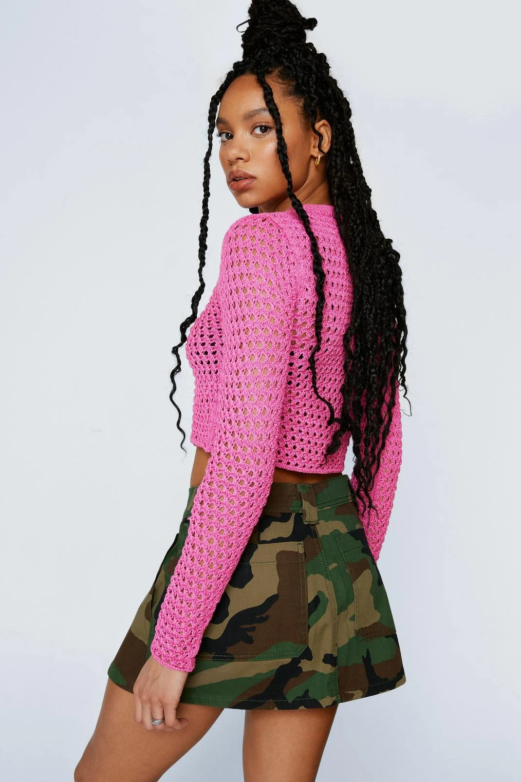 Ring Detail Stitchy Cardigan - Image 3