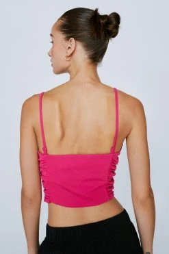 Ruched Side Tailored Corset Top 11 Ruched Side Tailored Corset Top -Nasty Gal Sales Store womens pink ruched side tailored corset top 2