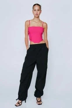 Ruched Side Tailored Corset Top