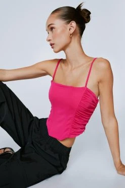 Ruched Side Tailored Corset Top 15 Ruched Side Tailored Corset Top -Nasty Gal Sales Store womens pink ruched side tailored corset top 3