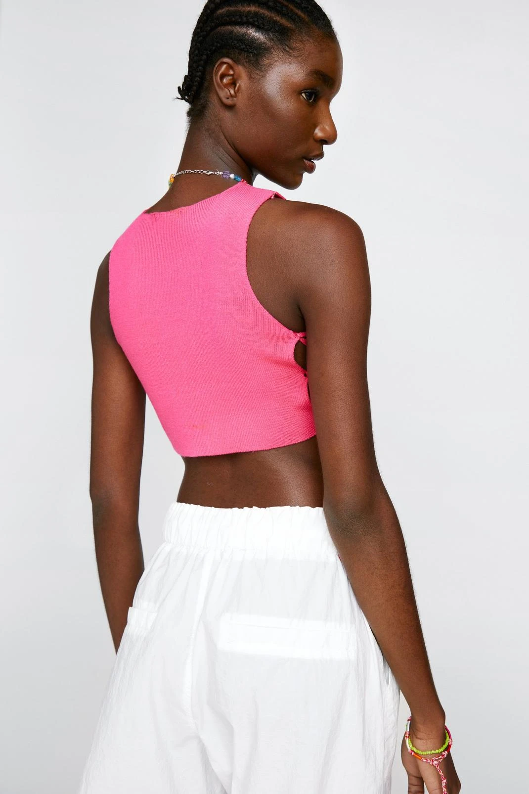Tie Side Knitted Crop Top - Image 6