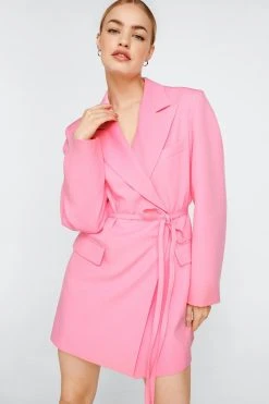 Tie Waist Tailored Blazer Dress