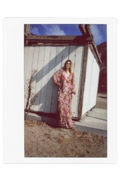 Tiered Floral Plunge Maxi Dress