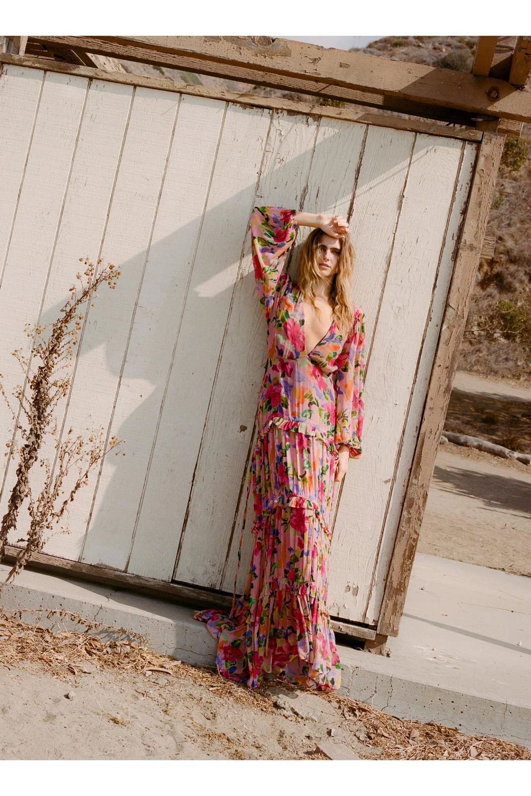 Tiered Floral Plunge Maxi Dress 6 Tiered Floral Plunge Maxi Dress - Image 4