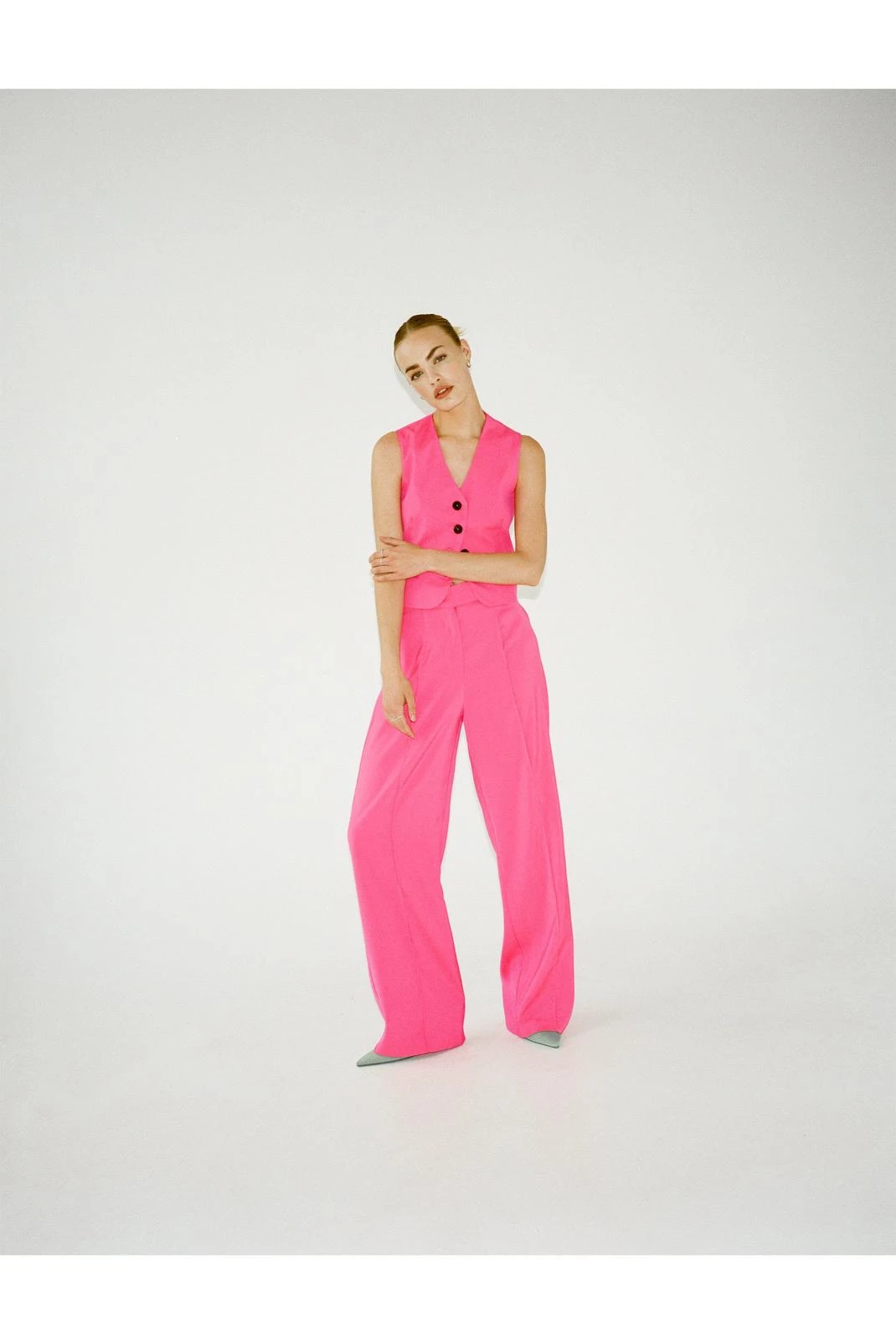 Twill Tailored Straight Leg Pants