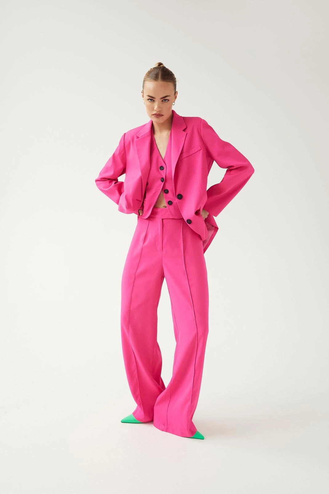 Twill Tailored Straight Leg Pants - Image 2