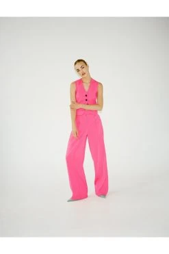 Twill Tailored Straight Leg Pants