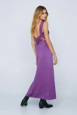 Lace Cut Out Maxi Dress -Nasty Gal Sales Store womens purple lace cut out maxi dress 2
