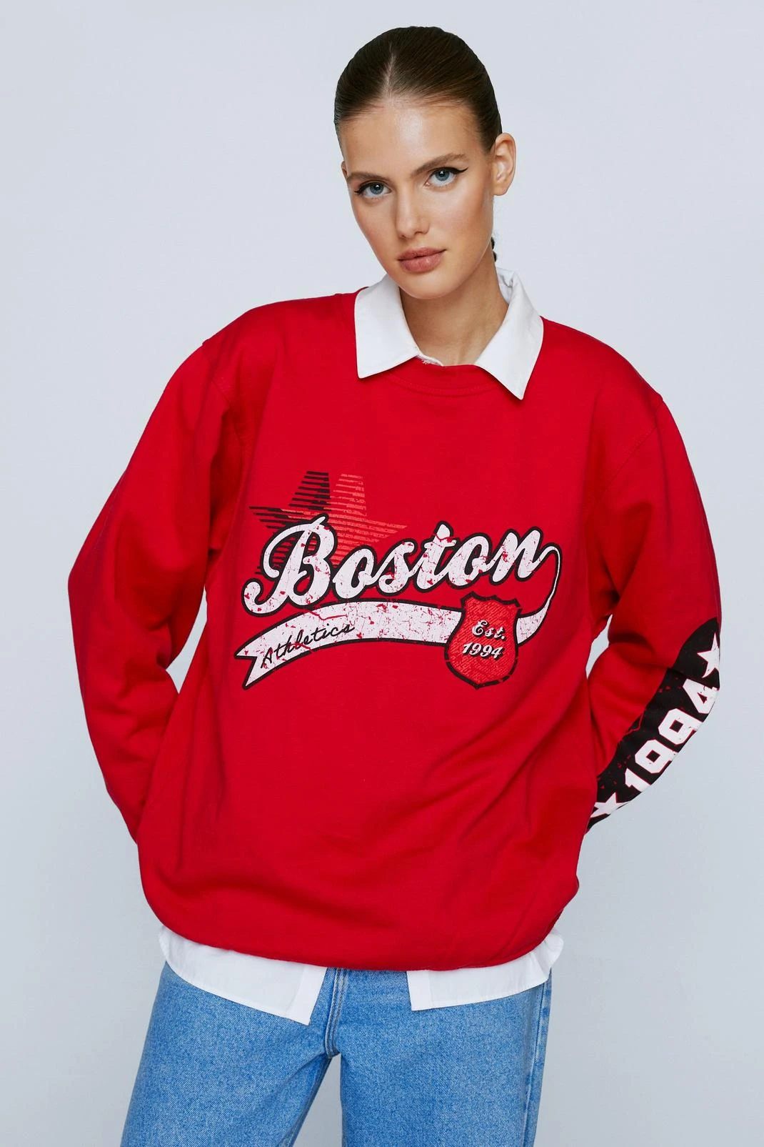 Boston Graphic Oversized Sweater