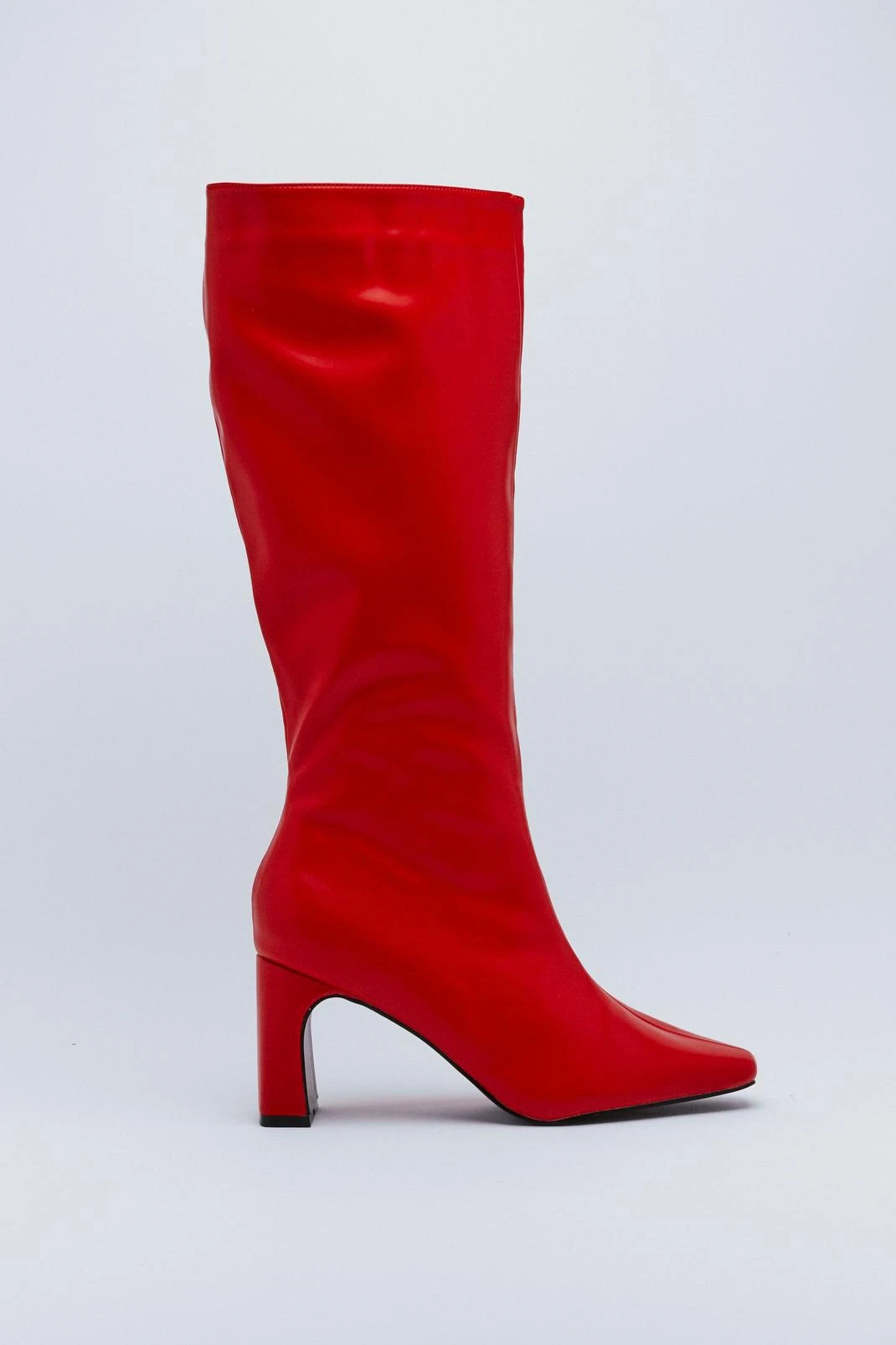 Faux Leather Knee High Heeled Boots 4 Faux Leather Knee High Heeled Boots - Image 2