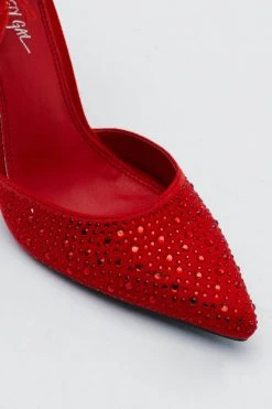 Feather Trim Court Heels 8 Feather Trim Court Heels -Nasty Gal Sales Store womens red feather trim court heels 2