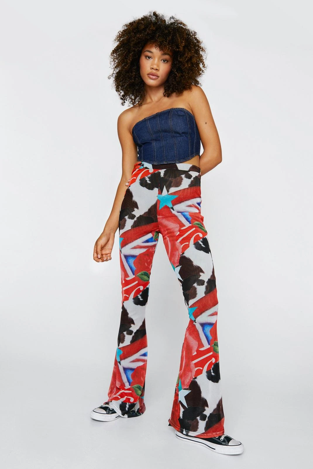 Flag Print Mesh Flare - Image 2