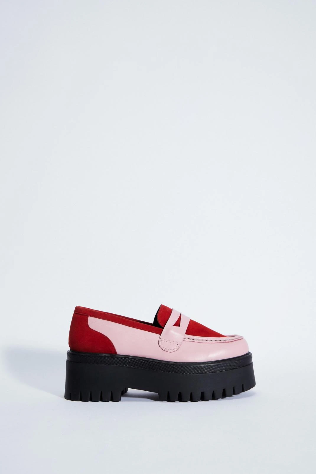 Leather And Suede Mix Chunky Loafers 3 Leather And Suede Mix Chunky Loafers - Image 2