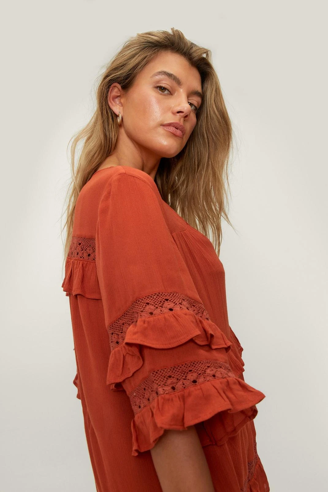 Crinkle Viscose Ruffle Maxi Beach Dress 8 Crinkle Viscose Ruffle Maxi Beach Dress - Image 6