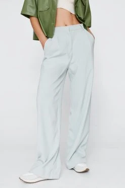 High Waisted Tailored Smart Pants 12 High Waisted Tailored Smart Pants -Nasty Gal Sales Store womens sage high waisted tailored smart pants 4
